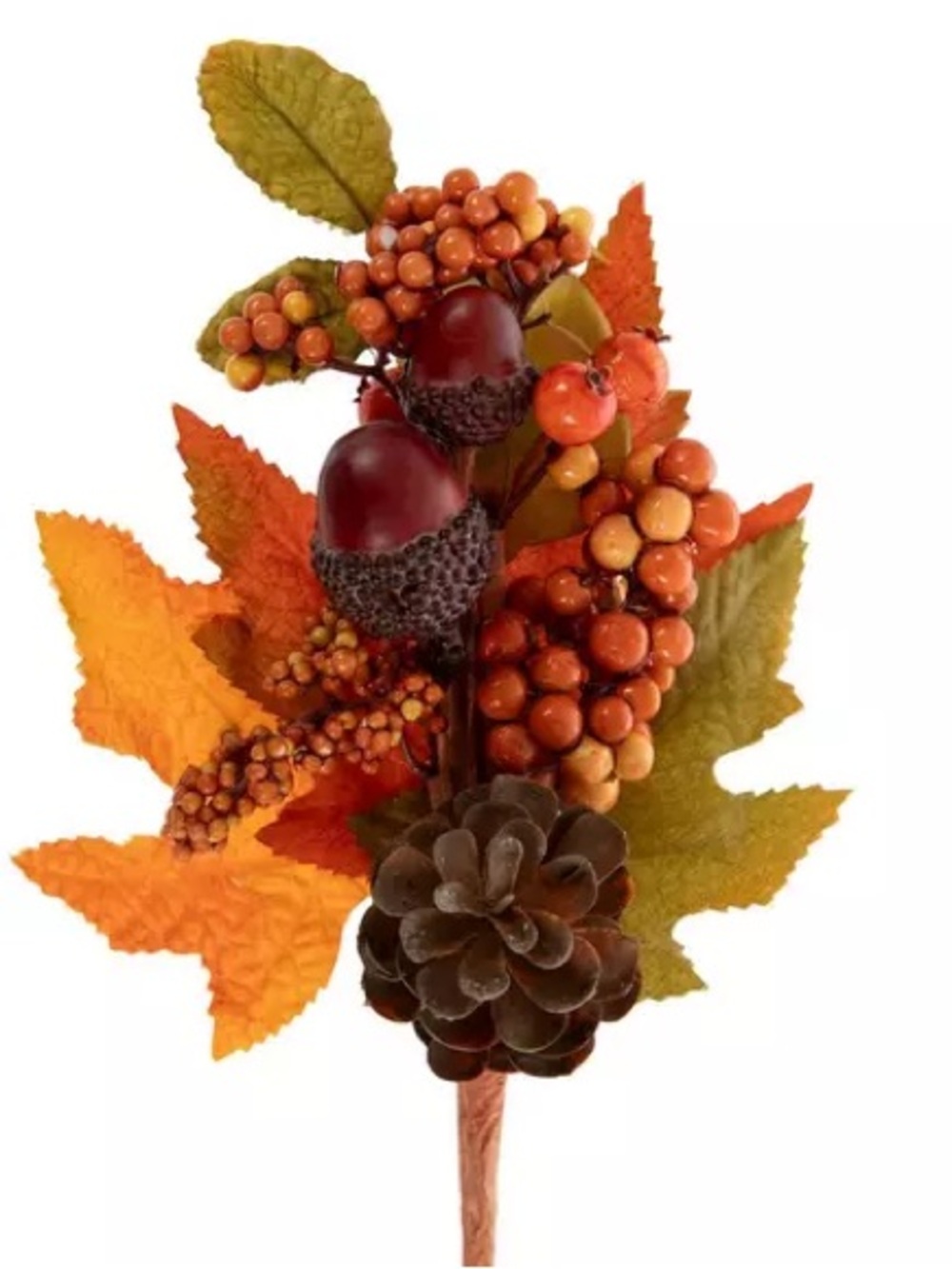 (3) Berries, Leaves & Acorns Pick